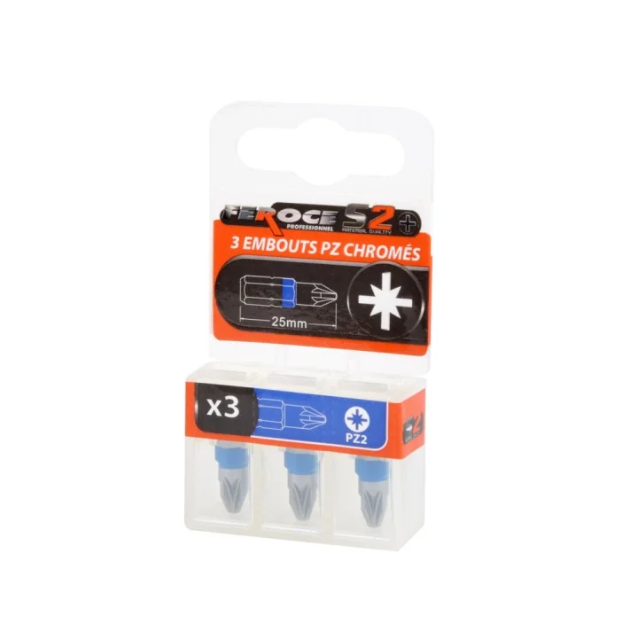 Jeu de 3 Embouts Torx T25 x25mm FEROCE