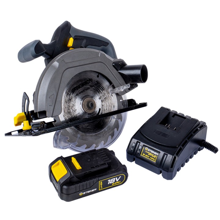 Scie circulaire 165mm sans fil 18V Li-ion + Batterie + Chargeur STEINER