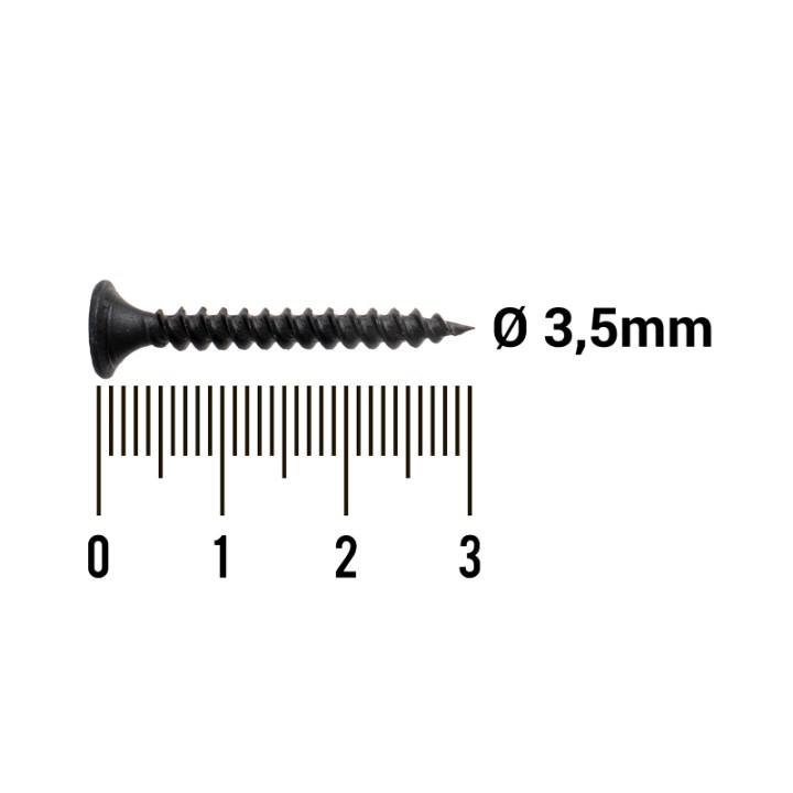 Boîte de 500 Vis Placo Noir 3.5x30mm