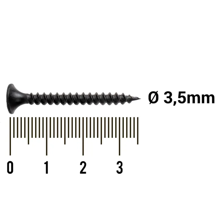 Boîte de 500 Vis Placo Noir 3.5x35mm