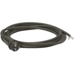 Cordon alimentation noir 3m avec câble de 3G1.5mm2 avec fiche 2P+T 16A moulée