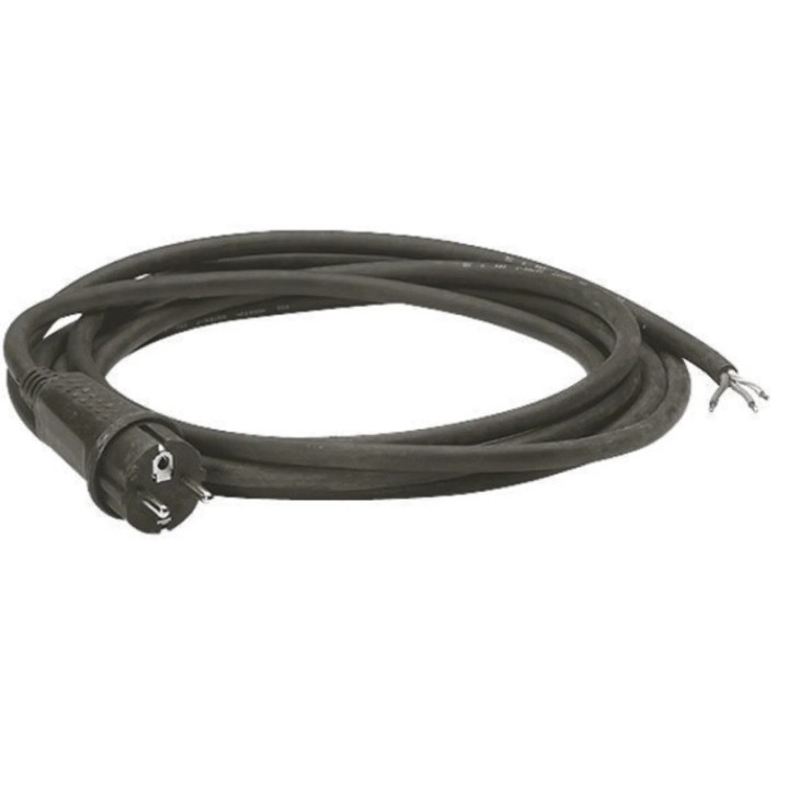 Cordon alimentation noir 3m avec câble de 3G1.5mm2 avec fiche 2P+T 16A moulée