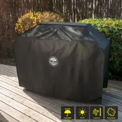 Barbecue gaz ROSTER 3 brûleurs avec plancha/grille + housse imperméable