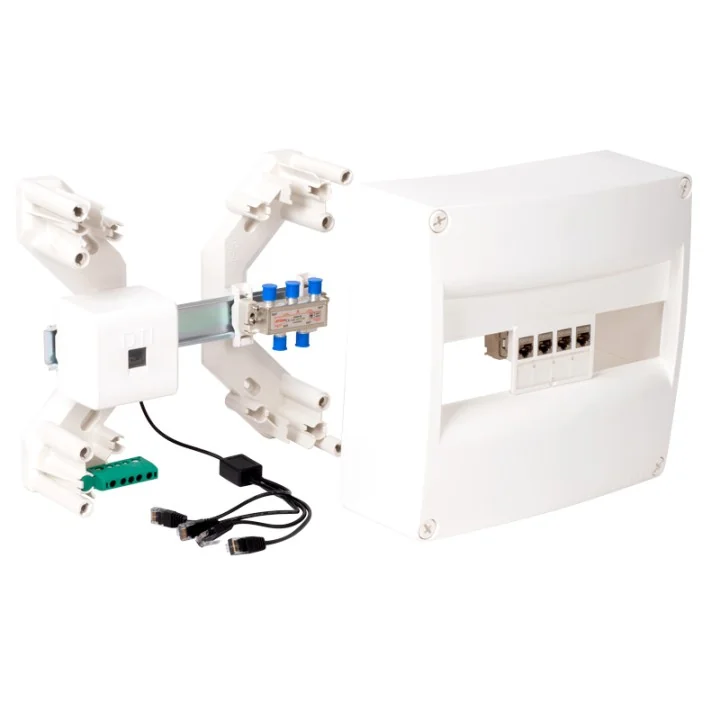 Coffret De Communication Grade 1 - TV 4 RJ45 Quadrupleur téléphonique NALTO
