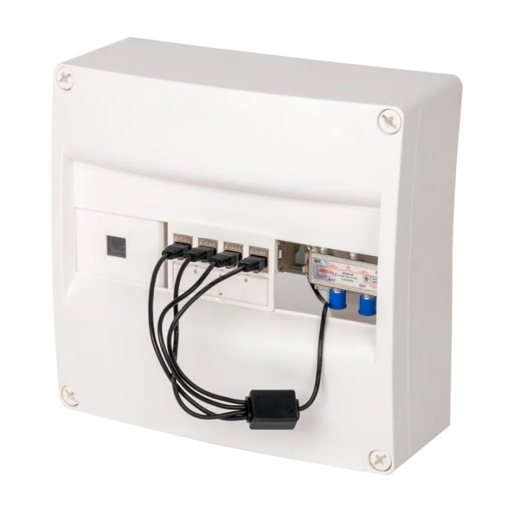 Coffret De Communication Grade 1 - TV 4 RJ45 Quadrupleur téléphonique NALTO