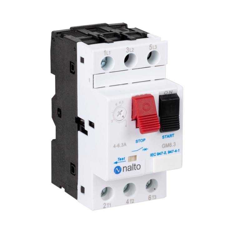 Disjoncteur Magneto Thermique 4 à 6,3A Monophasé ou Triphasé 3 Pôles 