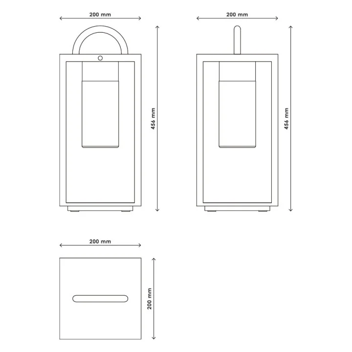 Lampe à Poser Extérieure 60W max E27 Acier Noir WOLTZ