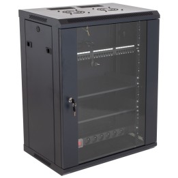 Baie de brassage 19 pouces avec 24 connecteurs RJ45 + porte en verre avec serrure à clé - OHMTEC