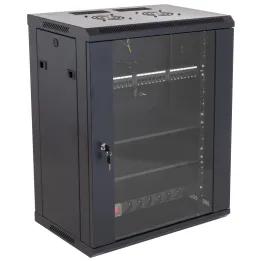 Baie de brassage 19 pouces avec 24 connecteurs RJ45 + porte en verre avec serrure à clé - OHMTEC