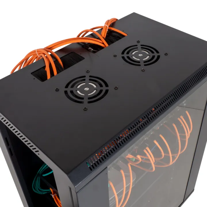 Baie de brassage 19 pouces avec 24 connecteurs RJ45 + porte en verre avec serrure à clé - OHMTEC