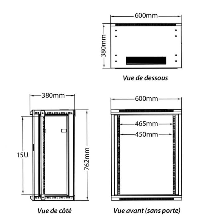 Baie de brassage 19 pouces avec 24 connecteurs RJ45 + porte en verre avec serrure à clé - OHMTEC