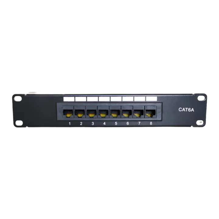 Panneau de brassage 8 connecteurs CAT6 pour baie de brassage 10 pouces.