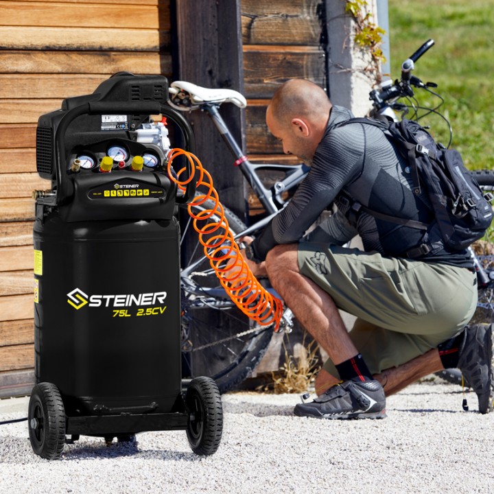 Compresseur vertical 75L 2.5CV STEINER