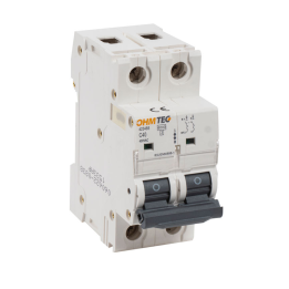 Disjoncteur à vis 2 Pôles 40A 6kA Courbe C - OHMTEC