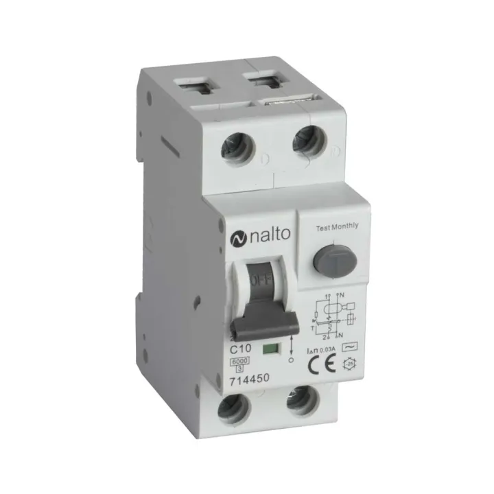 Disjoncteur Différentiel 10A - 30mA 1P+N Courbe C NALTO