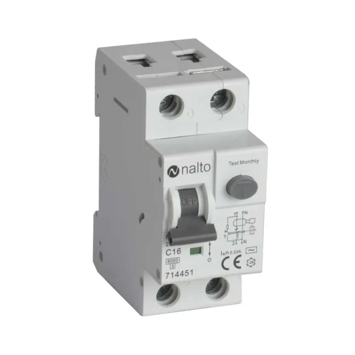 Disjoncteur Différentiel 16A - 30mA 1P+N Courbe C NALTO
