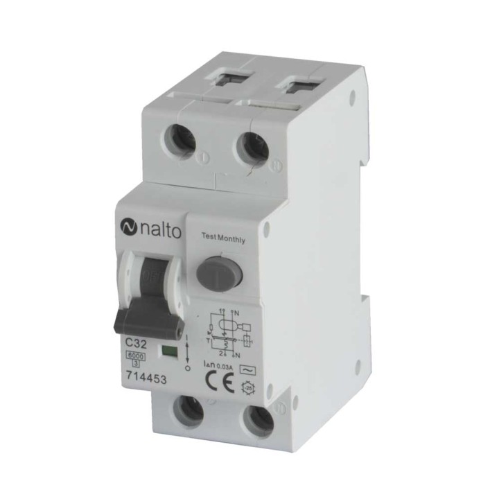 Disjoncteur Différentiel 32A - 30mA 1P+N Courbe C NALTO