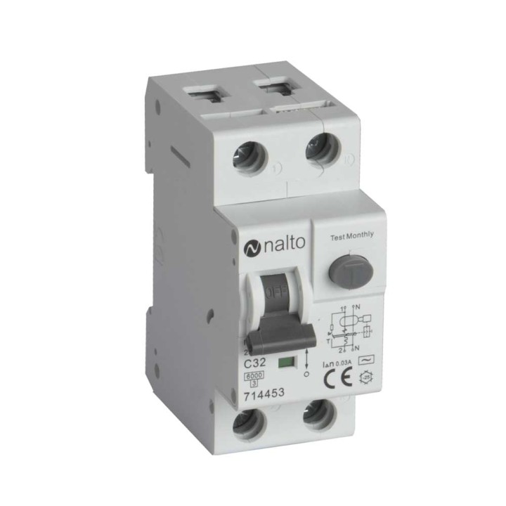 Disjoncteur Différentiel 32A - 30mA 1P+N Courbe C NALTO