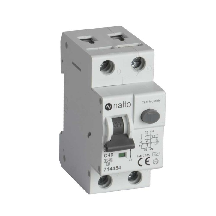 Disjoncteur Différentiel 40A - 30mA 1P+N Courbe C NALTO