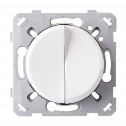 Interrupteur Va et vient + Poussoir Droite Blanc EPURE