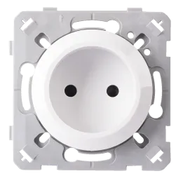 Prise 2 Poles Blanc EPURE