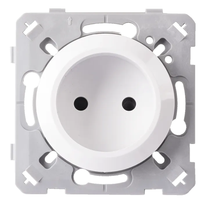Prise 2 Poles Blanc EPURE