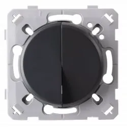 Double Interrupteur Va et vient Anthracite EPURE