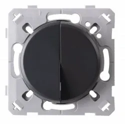 Interrupteur Va et vient + Poussoir Gauche Anthracite EPURE