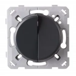 Interrupteur Va et vient + Poussoir Droite Anthracite EPURE