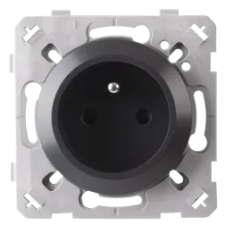 Prise 2P+T Auto Gris Anthracite EPURE