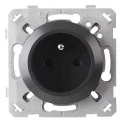 Prise 2P+T Auto Gris Anthracite EPURE