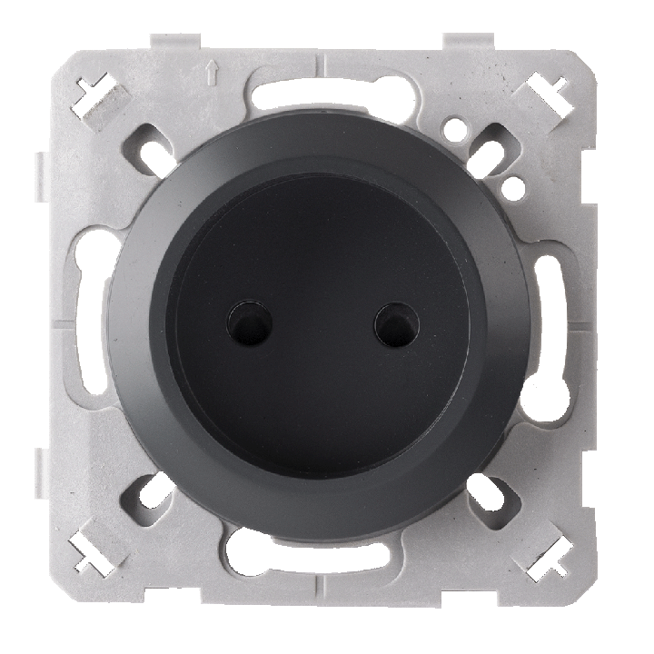 Prise 2 Poles Anthracite EPURE