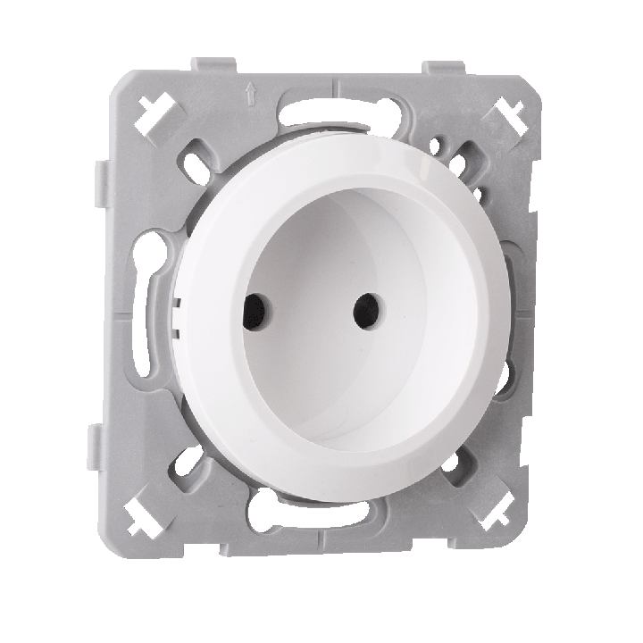 Prise 2 Poles Blanc EPURE