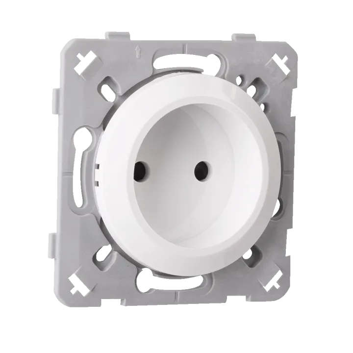 Prise 2 Poles Blanc EPURE