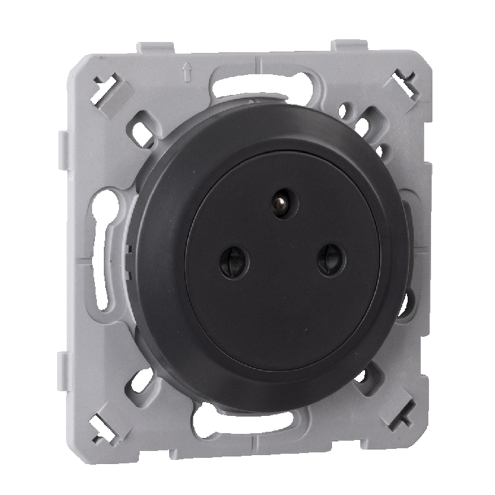 Prise 2P+T 16A Affleurante Gris Anthracite EPURE