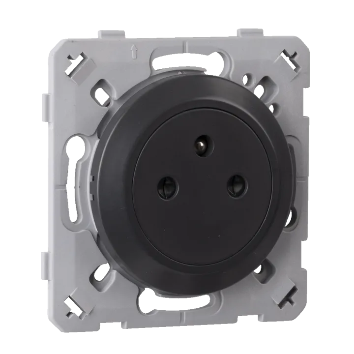 Prise 2P+T 16A Affleurante Gris Anthracite EPURE