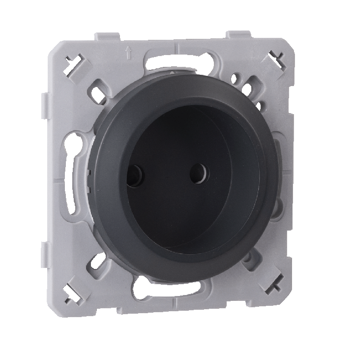 Prise 2 Poles Anthracite EPURE