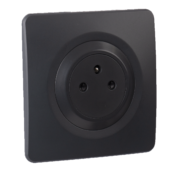 Prise 2P+T Affleurante + Griffes + Plaque Anthracite EPURE