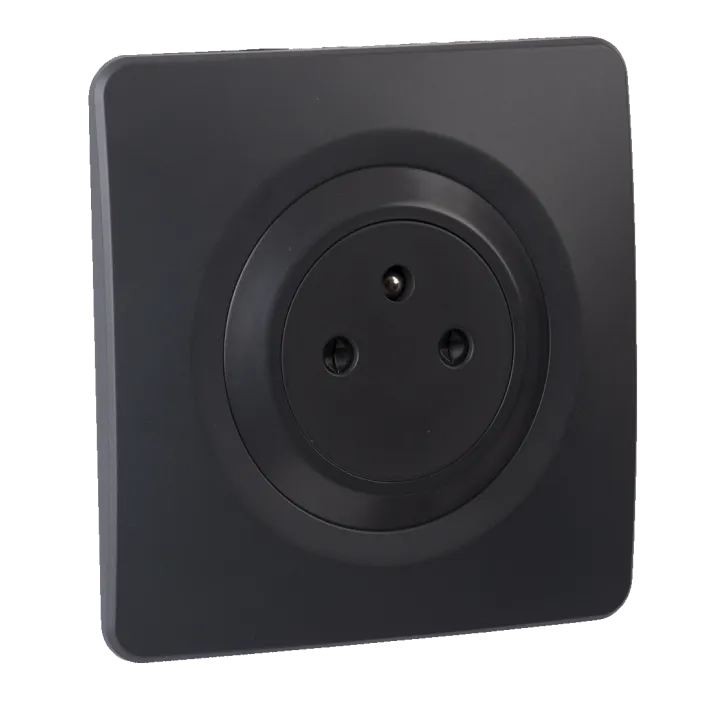 Prise 2P+T Affleurante + Griffes + Plaque Anthracite EPURE