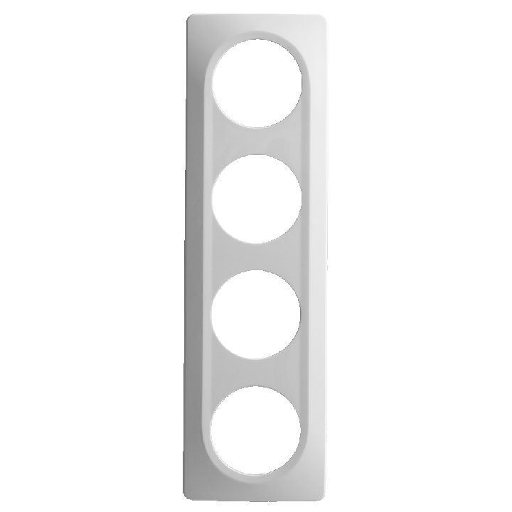 Plaque Quadruple Blanche Satin Et Brillant EPURE