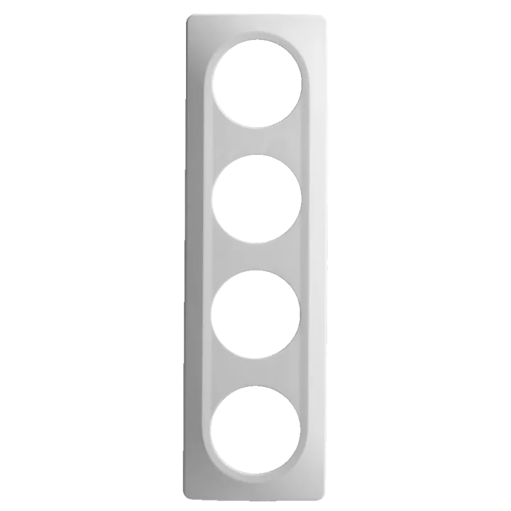 Plaque Quadruple Blanche Satin Et Brillant EPURE