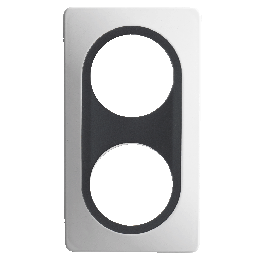 Plaque Double Blanc Insert Anthracite Mat EPURE