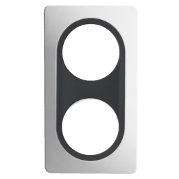 Plaque Double Blanc Insert Anthracite Mat EPURE