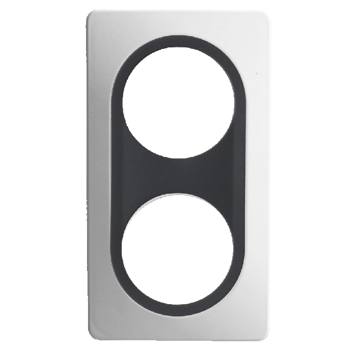 Plaque Double Blanc Insert Anthracite Mat EPURE