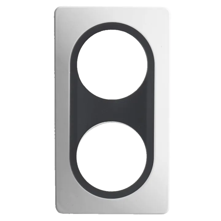 Plaque Double Blanc Insert Anthracite Mat EPURE