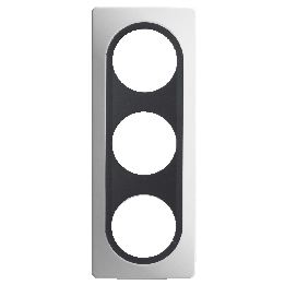 Plaque Triple Blanc Insert Anthracite Mat EPURE