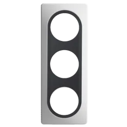 Plaque Triple Blanc Insert Anthracite Mat EPURE