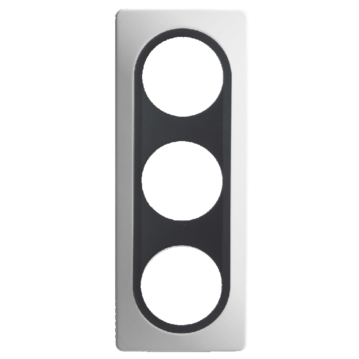 Plaque Triple Blanc Insert Anthracite Mat EPURE