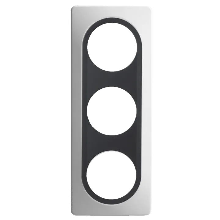 Plaque Triple Blanc Insert Anthracite Mat EPURE