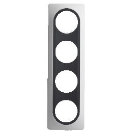 Plaque Quadruple Blanc Insert Anthracite Mat EPURE